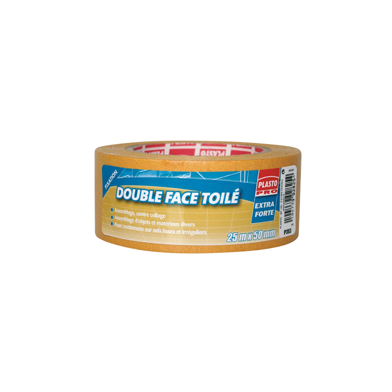 ADHESIF DOUBLE FACE TOILE P353 25 M X 50 MM