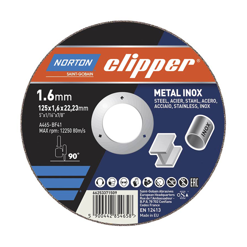 Outils électroportatifs Disque à tronçonner METALINOX D 125 X 1.6 Norton