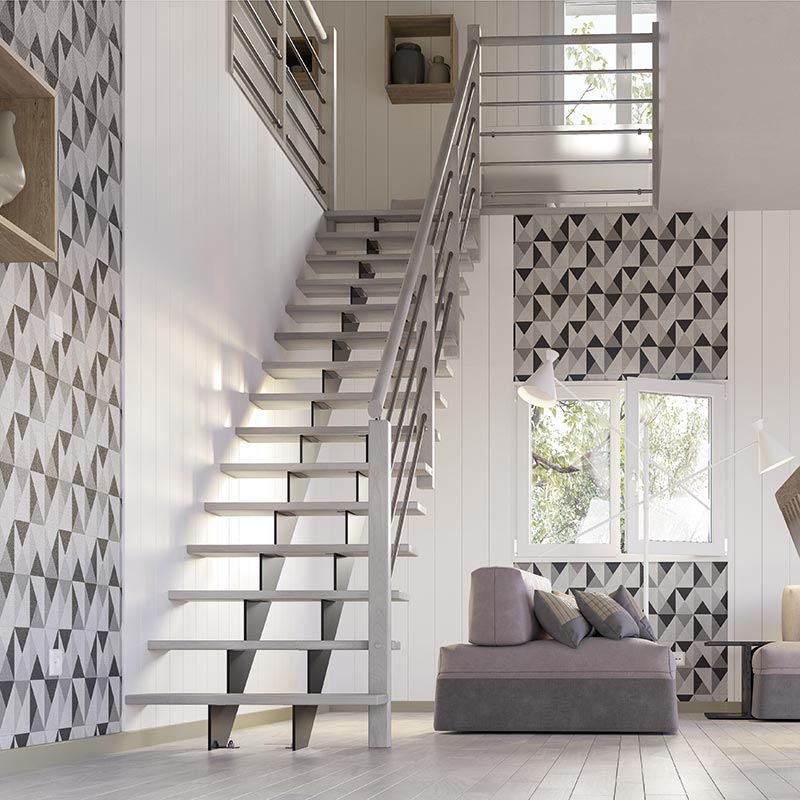 Escalier sur-mesure, style à limons centraux Escao 2