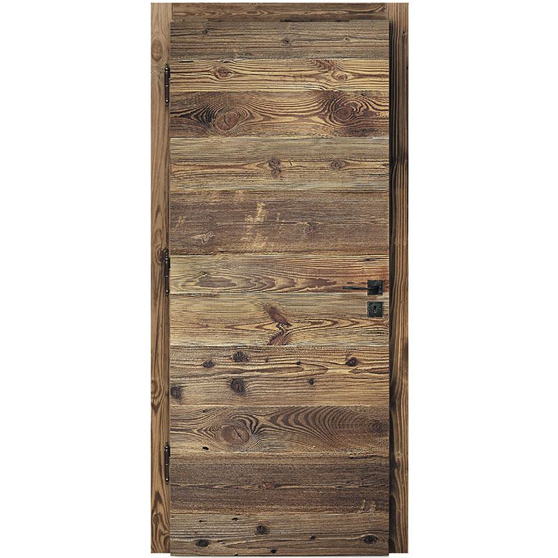 Porte plane lambris fil horizontal 6 mm. Essence : Vieux bois.