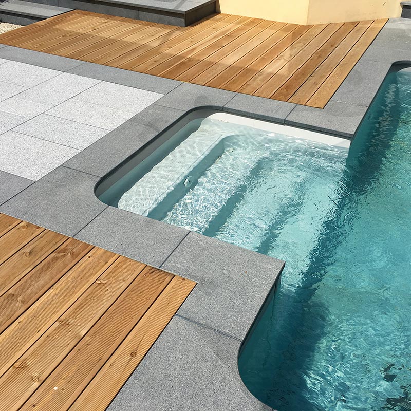 Dalles Brachot Hermant Mondial (M+Q) Margelles de piscine flammé