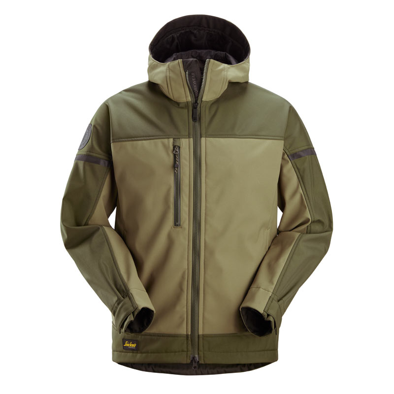 epi veste softshell à capuche vert kaki de snickers