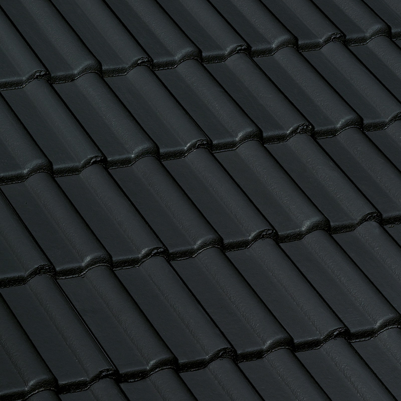 Tuiles béton Double Romane - Noir