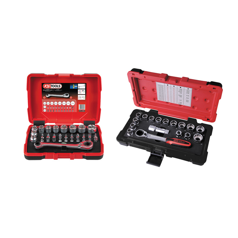 Ks Tools Lot de coffrets de douilles traversantes