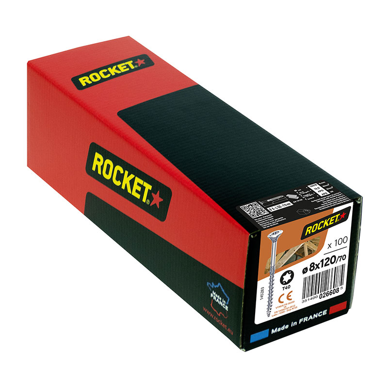 Vis Rocket Charpente tête fraisée étoile zinguée