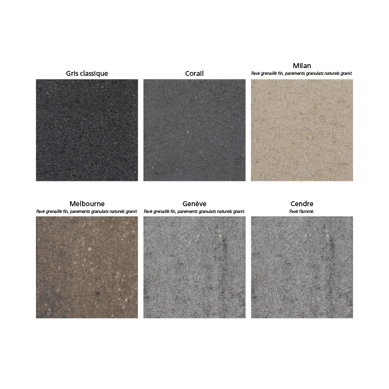 Coloris des pavés Agora de Henrich & Bock