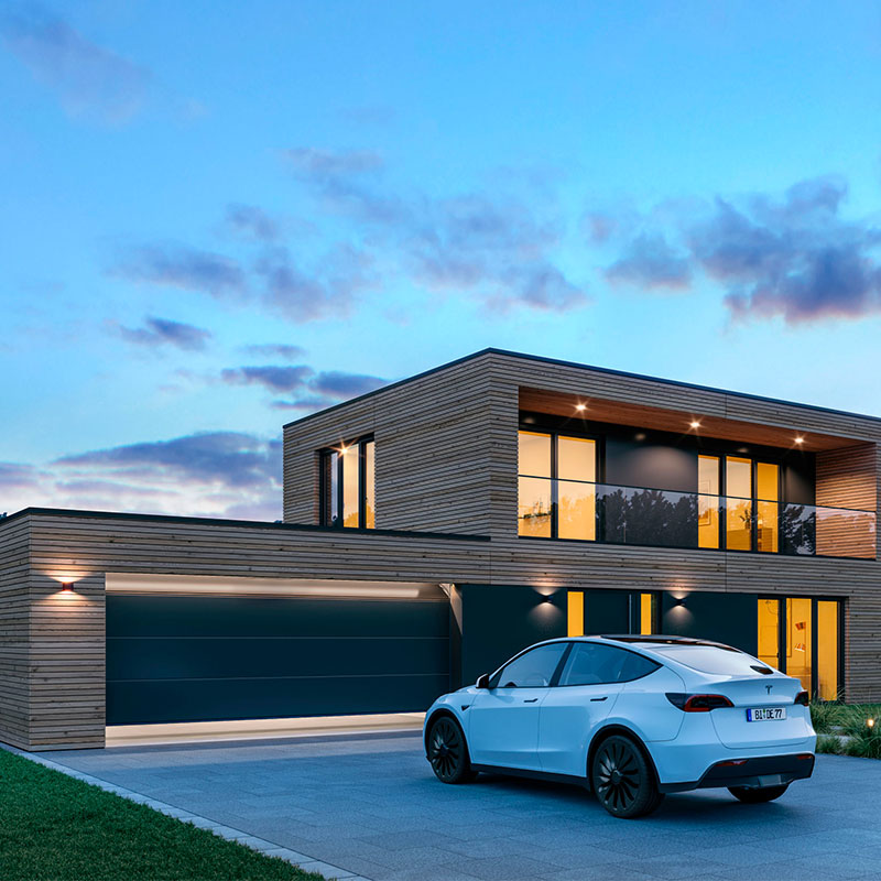 Porte de garage sectionnelle RenoMatic rainures L Lisse Planar de Hormann