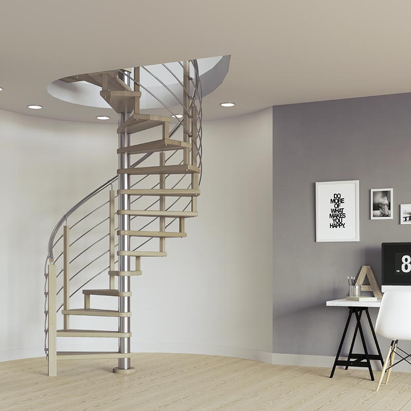 Escalier standard helicoïdal circulaire, Style suspendu