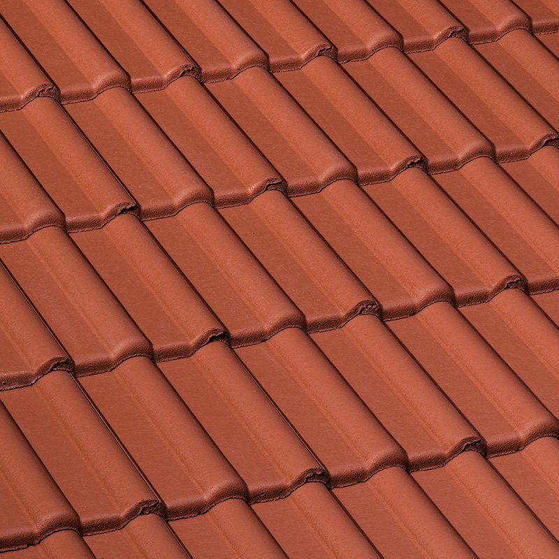 Tuiles béton Double Romane - Rouge Sienne