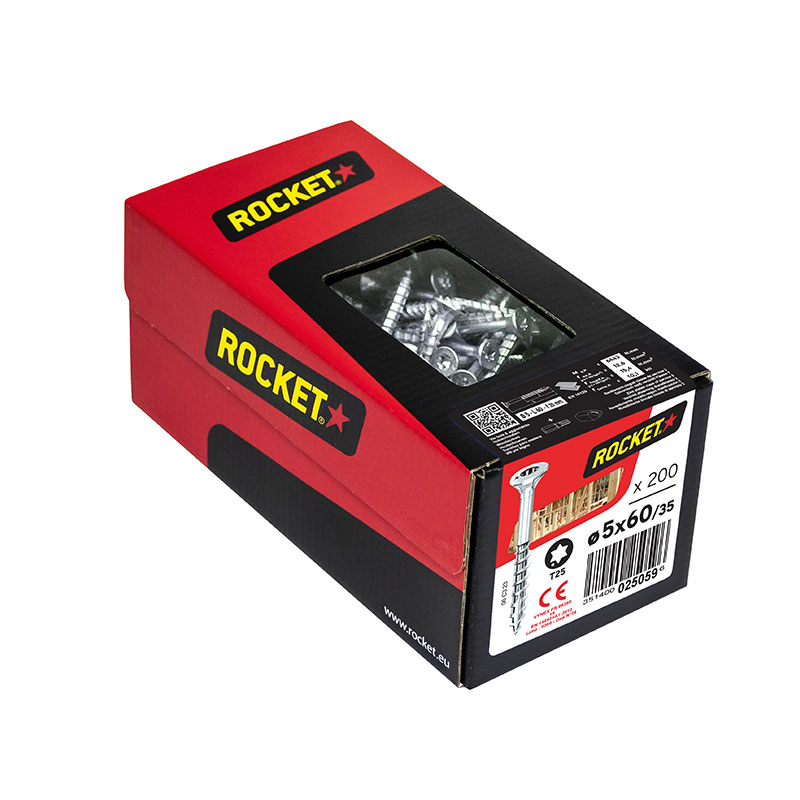 Vis Rocket tête fraisée empreinte étoile acier zingué