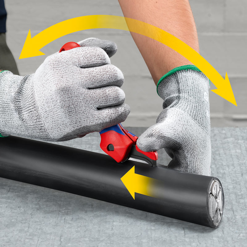 Couteau à dégainer avec sabot de guidage de Knipex