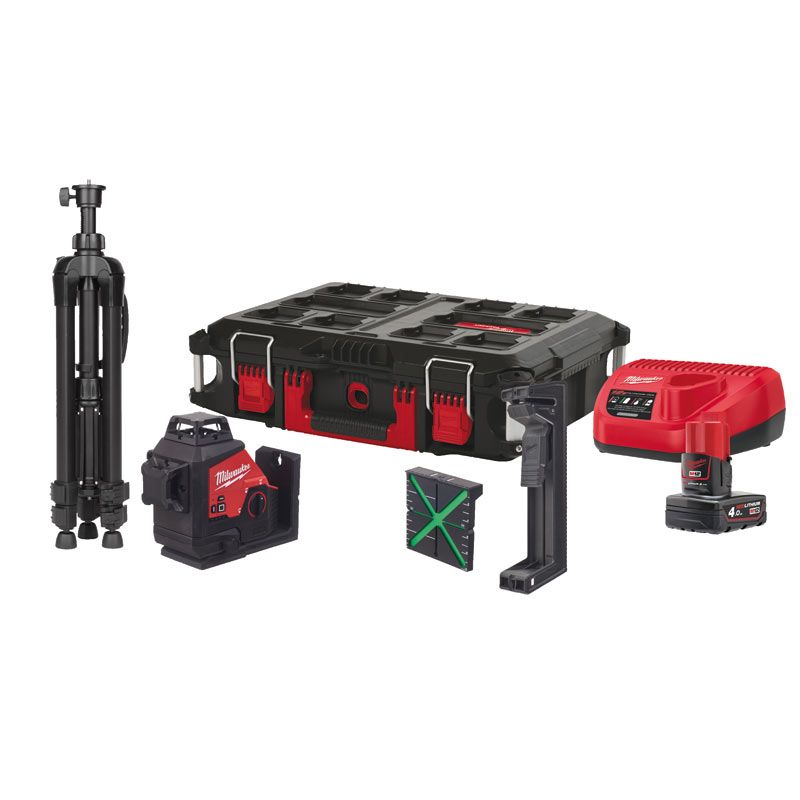 outils electroportatifs mini kit laser vert m12 3plskit 401p de milwaukee