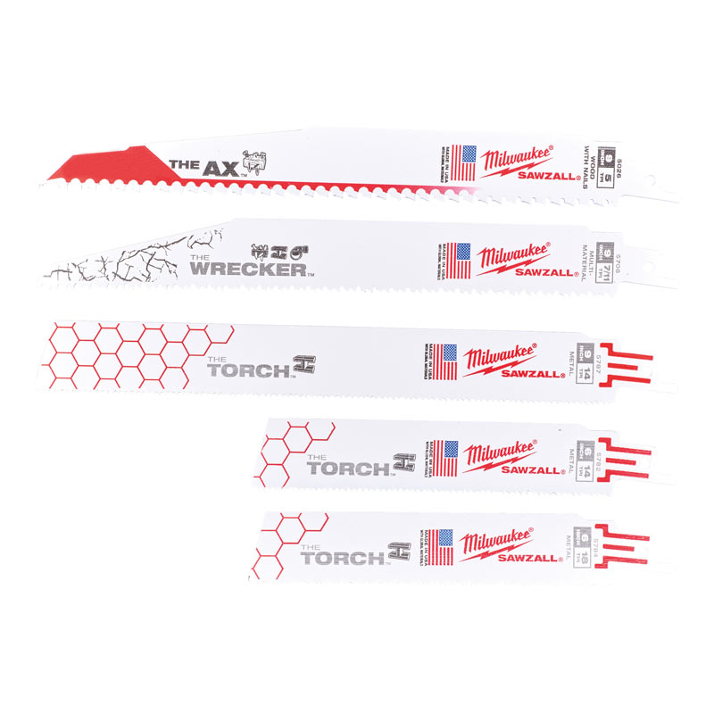 outils electroportatifs set de 5 lames scies sabres de milwaukee