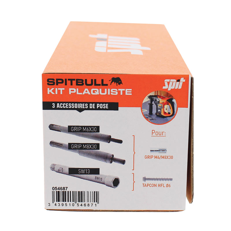 Chevilleur sans fil SPITBULL SDSPLUS kit plaquiste Spit Paslode