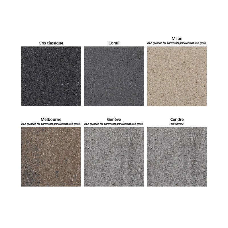 Coloris des pavés Agora de Henrich & Bock