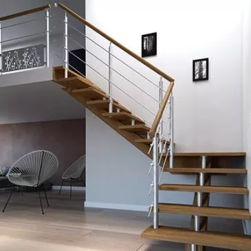 Escalier Eridan limon central bois Eba