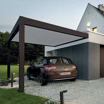 Pergola aluminium bioclimatique Canopée - Volets Thiebaut