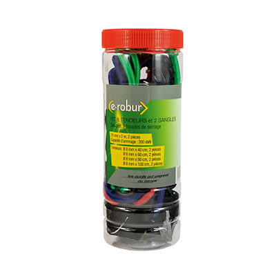 Kit de 8 Tendeurs Et 2 Sangles Agi Robur /erobur