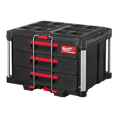 outils à main coffret 3 tiroirs packout de milwaukee