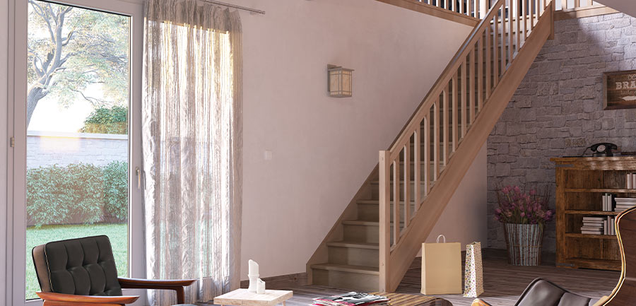 Garde-corps escalier bois