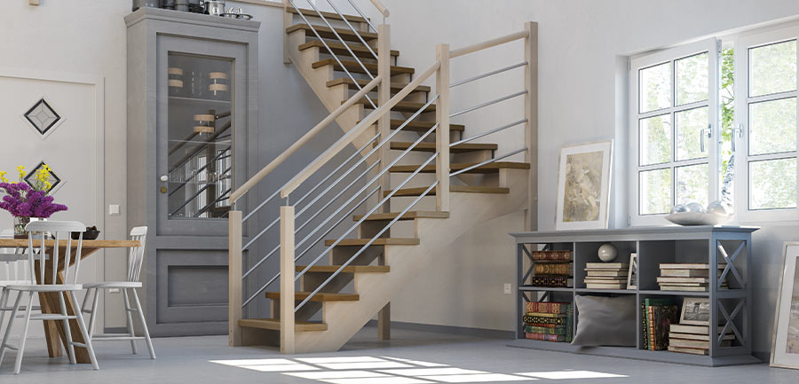 Garde-corps escalier bois