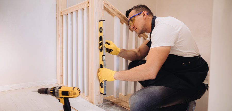 Garde-corps escalier bois