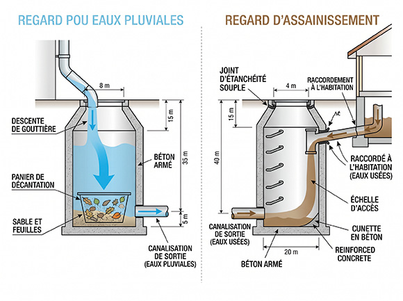 Regard pour eau pluviale et assainissement