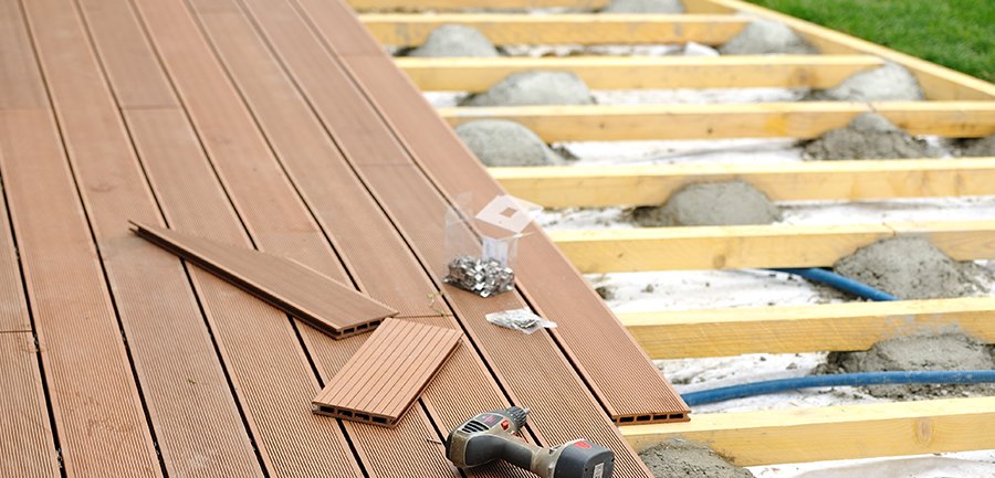 terrasse bois sur plots béton