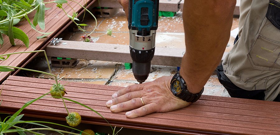 terrasse bois sur plots béton