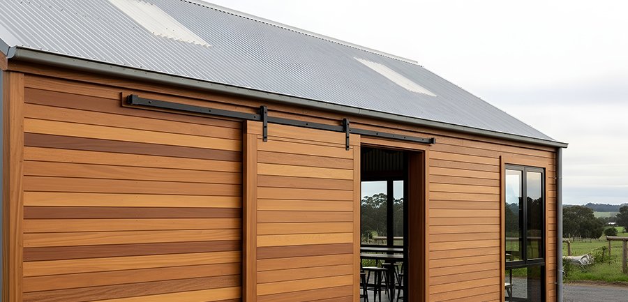 Lambris extérieur en bois sur façade de maison