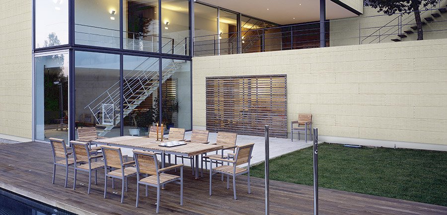 maison ossature bois avec partie vitrée